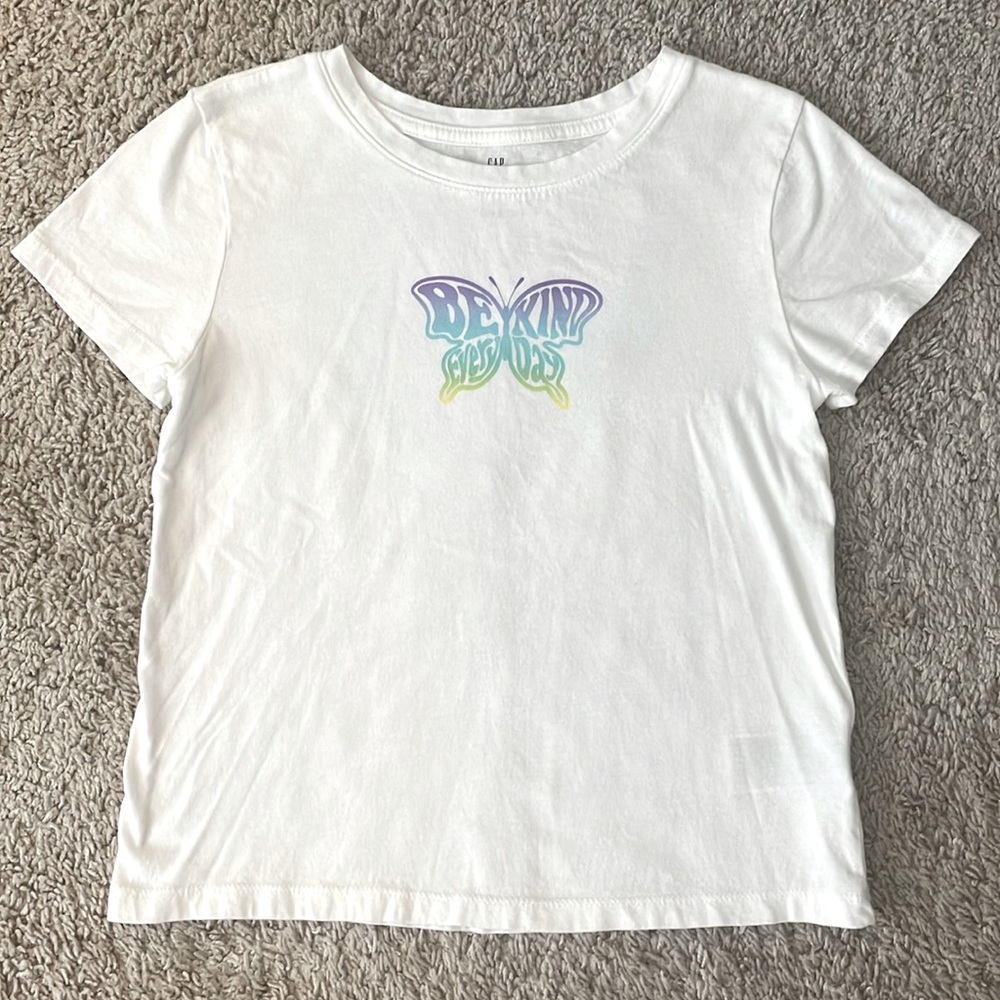 Girls GAP 100% Organic Cotton Graphic T-shirt, Size L (10)
